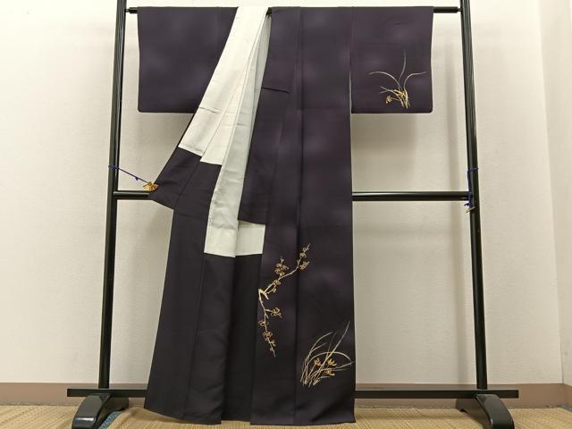 平和屋着物■訪問着 手描き 枝花文 暈し染め 金彩 正絹 逸品 BAAW9166hj