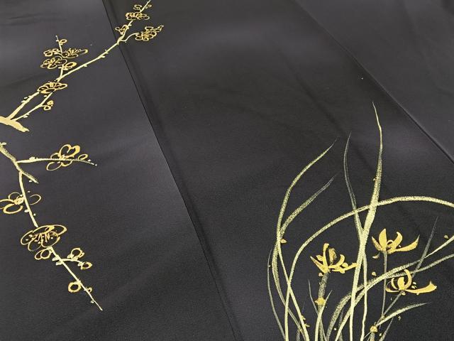 平和屋着物■訪問着 手描き 枝花文 暈し染め 金彩 正絹 逸品 BAAW9166hj