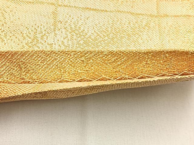 平和屋着物◎太鼓柄袋帯　山賀錦　光悦の鶴　金糸　正絹　逸品　BAAW9177hj