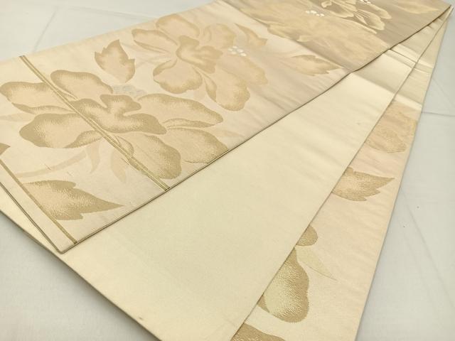 平和屋着物◎六通柄袋帯　花　金銀糸　正絹　逸品　BAAW9180hj
