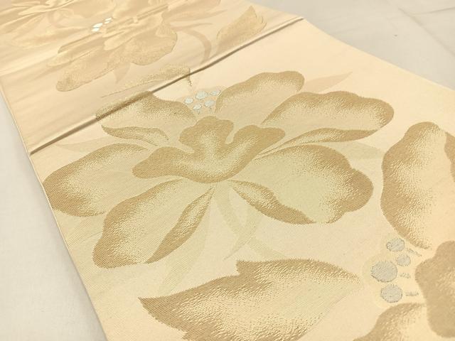 平和屋着物◎六通柄袋帯　花　金銀糸　正絹　逸品　BAAW9180hj