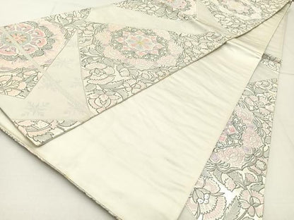 平和屋着物◎六通柄袋帯　唐織　宝相華　金銀糸　正絹　逸品　BAAW9183hj