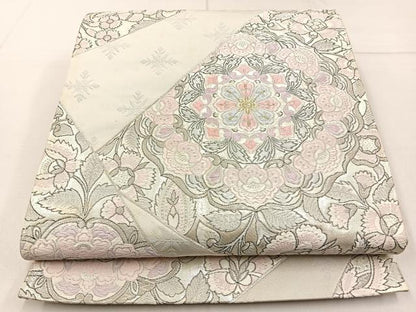 平和屋着物◎六通柄袋帯　唐織　宝相華　金銀糸　正絹　逸品　BAAW9183hj