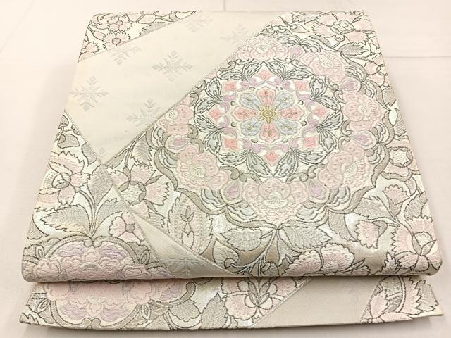 平和屋着物◎六通柄袋帯　唐織　宝相華　金銀糸　正絹　逸品　BAAW9183hj