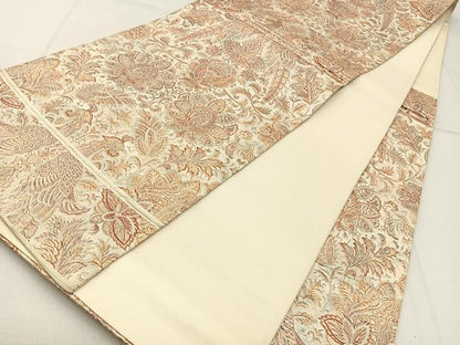 平和屋着物◎六通柄袋帯 中近東文様 二重箔 金銀糸 正絹 逸品 BAAW9189hj