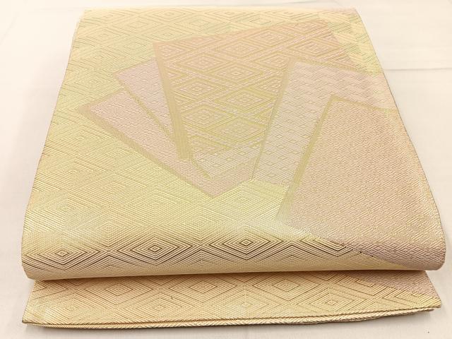 平和屋着物◎佐賀錦 全通柄袋帯 色紙重ね文 金糸 正絹 逸品 BAAW9191hj