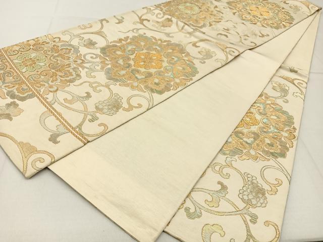 平和屋着物◎西陣　六通柄　本袋帯　宝相華　金銀糸　正絹　逸品　BAAW9202hj