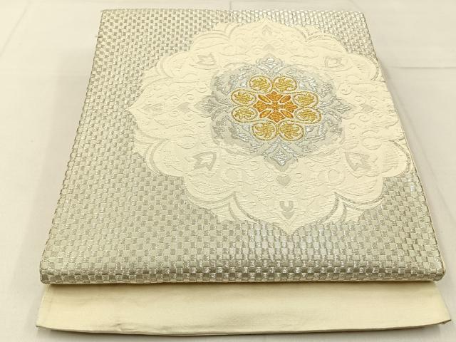 平和屋着物◎六通柄袋帯 唐織 宝相華 金銀糸 正絹 逸品 BAAW9206hj