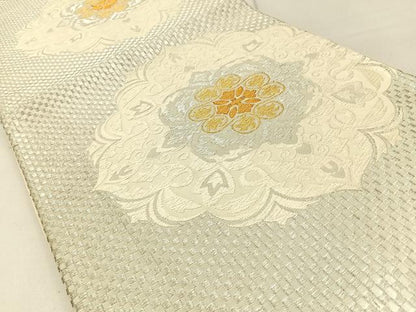 平和屋着物◎六通柄袋帯 唐織 宝相華 金銀糸 正絹 逸品 BAAW9206hj