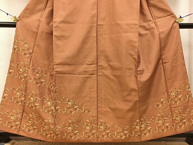 平和屋着物■訪問着 お召地 草花文 正絹 逸品 BAAW9224hj