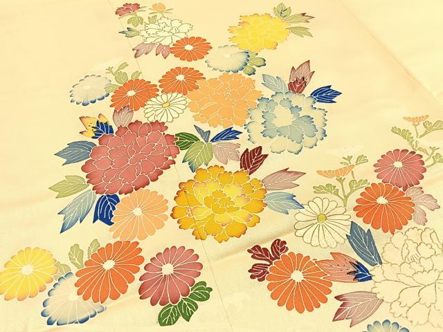 平和屋着物■訪問着 流水花文 金彩 正絹 逸品 BAAW9231hj