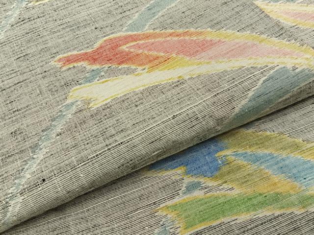 平和屋着物■上質な紬　草葉文　正絹　逸品　BAAW9234hj