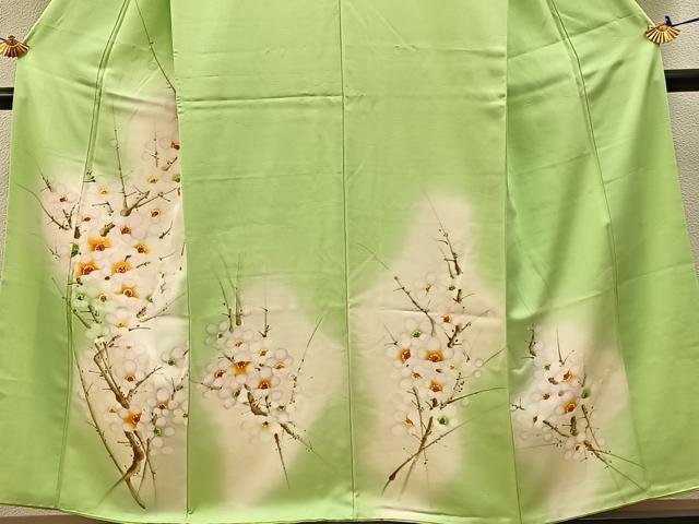 平和屋着物■訪問着 手描き 枝梅文 暈し染め 正絹 逸品 BAAW9237hj