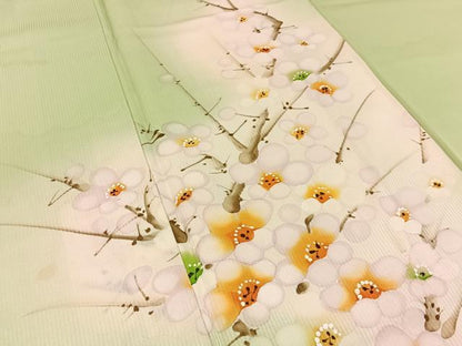 平和屋着物■訪問着 手描き 枝梅文 暈し染め 正絹 逸品 BAAW9237hj