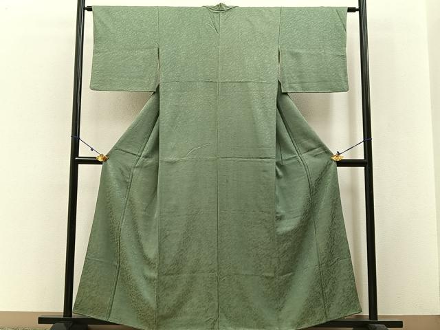 平和屋着物■上質な色無地 柳茶色 正絹 逸品 BAAW9239hj