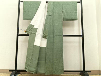 平和屋着物■上質な色無地 柳茶色 正絹 逸品 BAAW9239hj