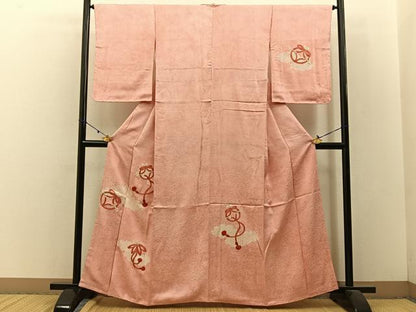 平和屋着物■訪問着 駒刺繍 絞り 七宝結び紐文 正絹 逸品 未使用 BAAW9242hj