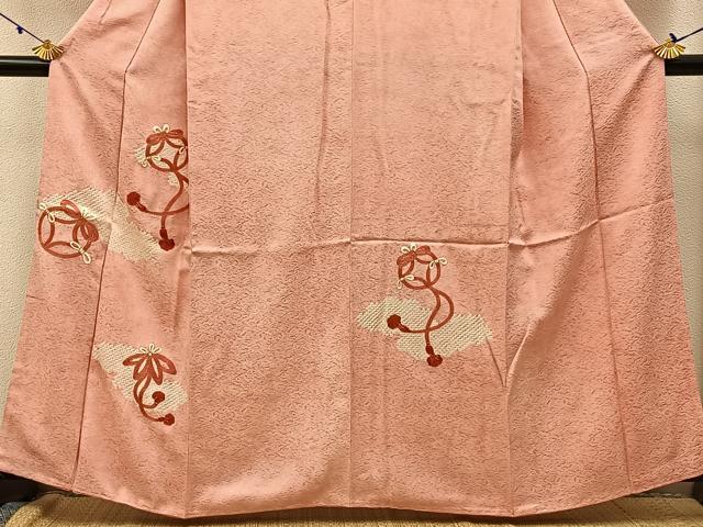 平和屋着物■訪問着 駒刺繍 絞り 七宝結び紐文 正絹 逸品 未使用 BAAW9242hj