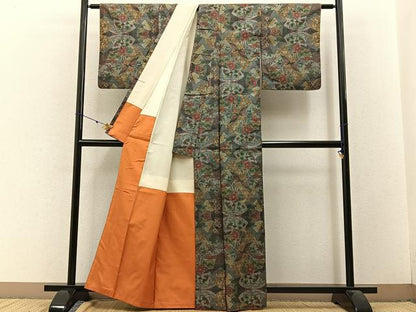 平和屋着物■本場大島紬 7マルキ 地紙花文 正絹 逸品 BAAW9247hj