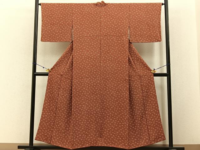 平和屋着物■上質な小紋 草花文 正絹 逸品 BAAW9248hj
