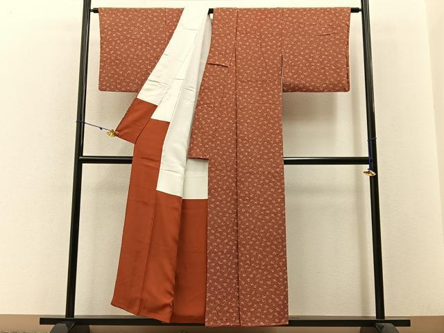 平和屋着物■上質な小紋 草花文 正絹 逸品 BAAW9248hj