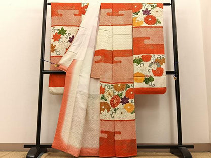 平和屋着物■豪華振袖 駒刺繍 絞り エ霞花唐草文 金彩 正絹 逸品 BAAW9252hj