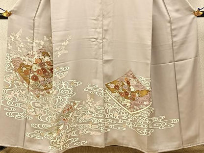 平和屋着物■豪華色留袖 色紙重ね光琳水花文 金彩 正絹 逸品 BAAW9259hj