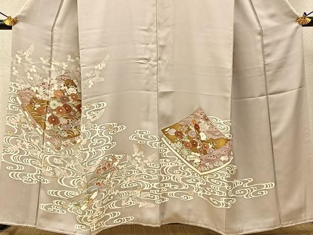 平和屋着物■豪華色留袖 色紙重ね光琳水花文 金彩 正絹 逸品 BAAW9259hj
