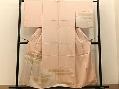 平和屋着物■訪問着　刺繍　枝花文　暈し染め　金彩　正絹　逸品　BAAW9263hj
