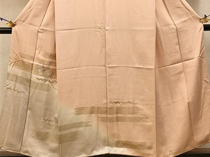 平和屋着物■訪問着　刺繍　枝花文　暈し染め　金彩　正絹　逸品　BAAW9263hj
