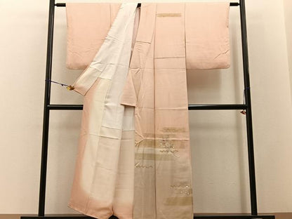 平和屋着物■訪問着　刺繍　枝花文　暈し染め　金彩　正絹　逸品　BAAW9263hj
