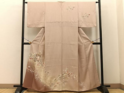 平和屋着物■訪問着 松竹梅 御所車花文 暈し染め 金彩 正絹 逸品 BAAW9265hj