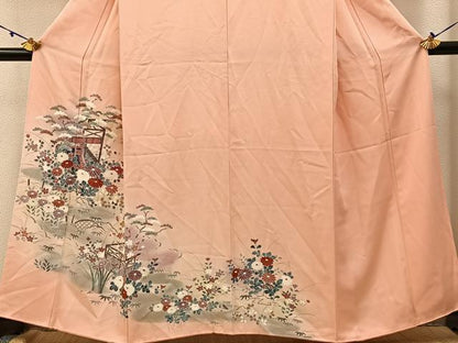 平和屋着物■訪問着 松竹梅 几帳流水花文 暈し染め 金彩 正絹 逸品 BAAW9267hj
