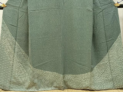 平和屋着物■訪問着　草花文　たたき染め　正絹　逸品　BAAW9277hj