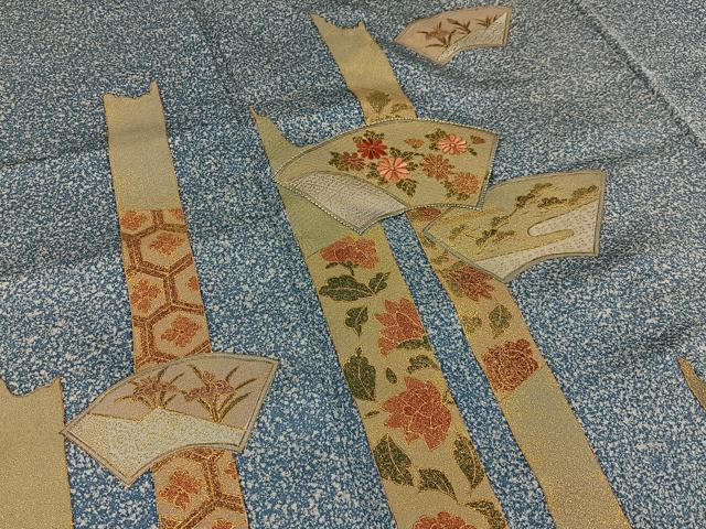 平和屋着物■訪問着　駒刺繍　地紙有職花文　たたき染め　金彩　正絹　逸品　未使用　BAAW9294hj