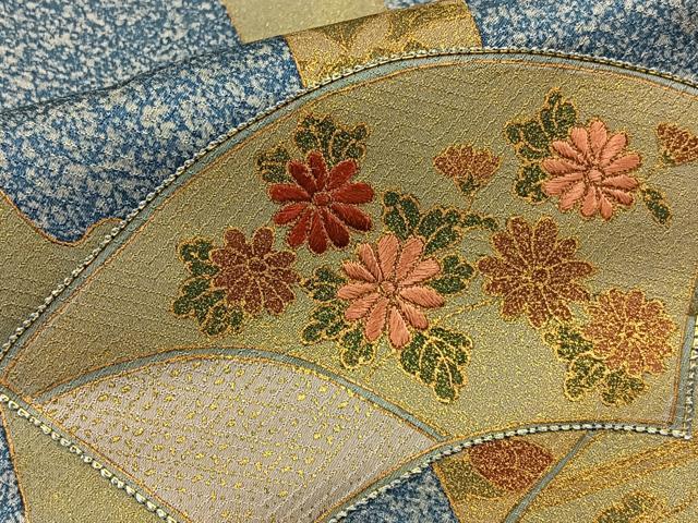 平和屋着物■訪問着　駒刺繍　地紙有職花文　たたき染め　金彩　正絹　逸品　未使用　BAAW9294hj