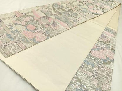 平和屋着物◎六通柄袋帯　唐織　鳳凰花文　九百錦　プラチナ箔　しよう美　正絹　逸品　BAAW9346hj