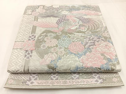 平和屋着物◎六通柄袋帯　唐織　鳳凰花文　九百錦　プラチナ箔　しよう美　正絹　逸品　BAAW9346hj