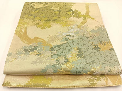 平和屋着物◎六通柄袋帯 樹林文 金銀糸 正絹 逸品 BAAW9359hj