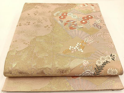 平和屋着物◎六通柄袋帯 唐織 近京更紗 金銀糸 正絹 逸品 未使用 BAAW9367hj