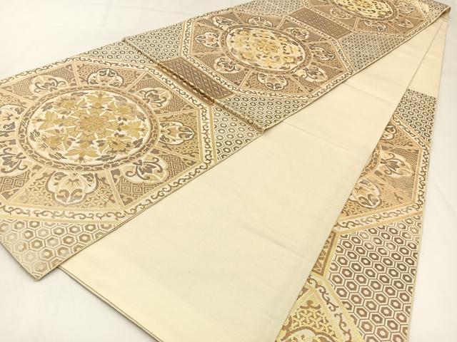 平和屋着物◎六通柄袋帯 正倉院 金糸 引箔 正絹 逸品 BAAW9370hj