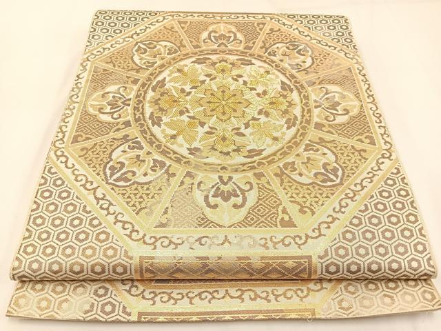 平和屋着物◎六通柄袋帯 正倉院 金糸 引箔 正絹 逸品 BAAW9370hj