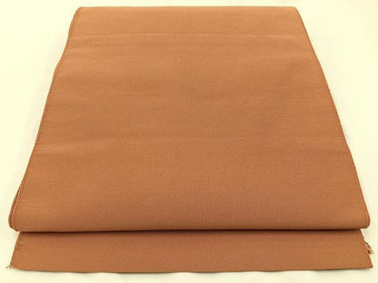 平和屋着物●爪掻き本綴れ　八寸名古屋帯　赤朽葉色　正絹　逸品　BAAW9434hj