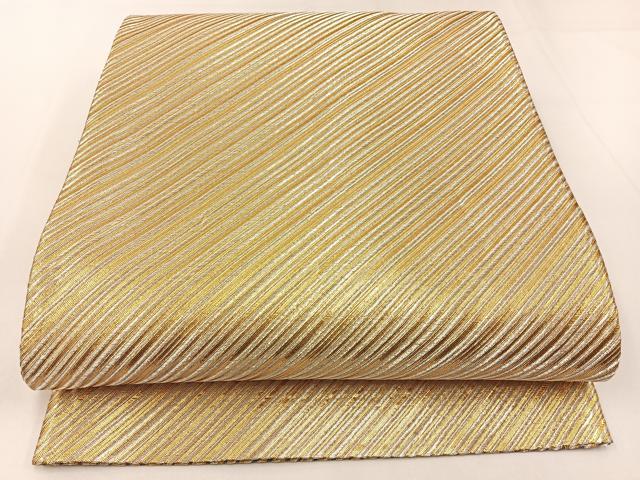 平和屋着物◎両面 両方向 全通柄袋帯 色変り 斜線文 金銀糸 正絹 逸品 BAAW9456hj