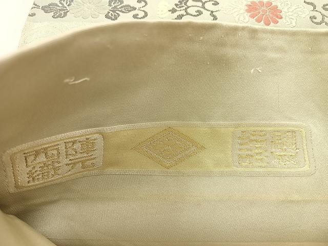 平和屋着物◎西陣 六通柄袋帯 唐織 花丸文 銀糸 正絹 逸品 BAAW9464hj