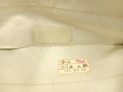 平和屋着物◎西陣 六通柄袋帯 唐織 花丸文 銀糸 正絹 逸品 BAAW9464hj