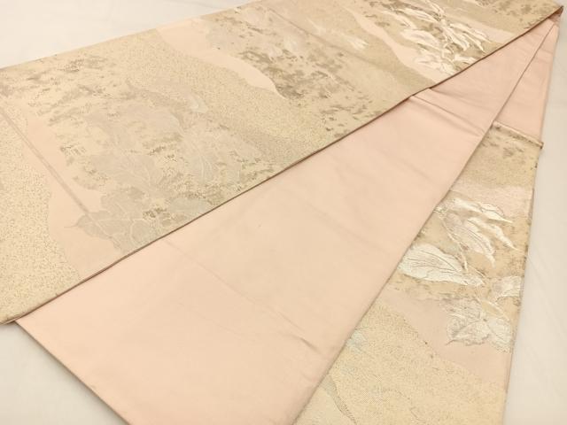 平和屋着物◎六通柄袋帯　蔦の葉文　金銀糸　引箔　正絹　逸品　BAAW9474hj