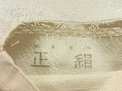 平和屋着物◎六通柄袋帯　唐織　風景文　プラチナ銀箔二重織　正絹　逸品　BAAW9496hj