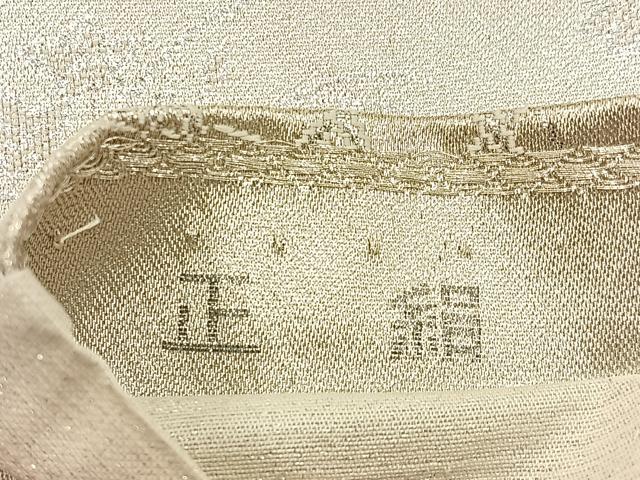 平和屋着物◎六通柄袋帯　唐織　風景文　プラチナ銀箔二重織　正絹　逸品　BAAW9496hj
