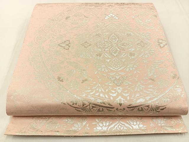 平和屋着物◎全通柄　本袋帯　宝相華　手織錦　純銀箔　正絹　逸品　BAAW9507hj